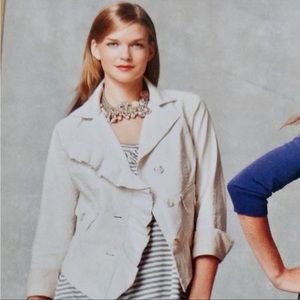 CABI “Ruffle Up” Waxed Linen Jacket-EUC size M